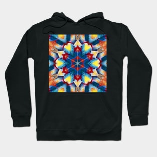 vivid primary coloured hexagonal kaleidoscope design Hoodie